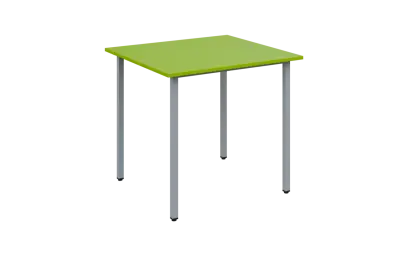 JSB 80N Jídelní stůl 800 x 800 mm, deska jarní zeleň / podnož stříbrná